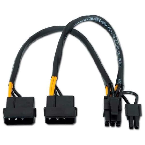 OCIODUAL Aisens A131-0165 Dubbel Molex PCIe grafikkort Strömkabel 4-stift till 6+2-stift PCI Express PC-adapter