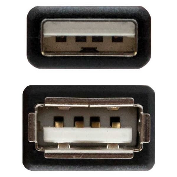 OCIODUAL NANOCABLE USB 2.0 förlängningskabel typ A hane till hona Svart 10.01.0202-BK 1m förlängningssladd