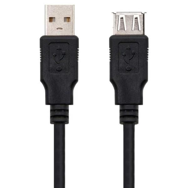 OCIODUAL NANOCABLE USB 2.0 förlängningskabel typ A hane till hona Svart 10.01.0202-BK 1m förlängningssladd