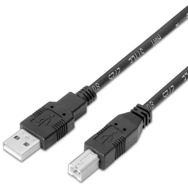 OCIODUAL Aisens A101-0007 3m kabel skrivarkontakt USB 2.0 A till typ B hane svart trådsladd för skrivare Scanners