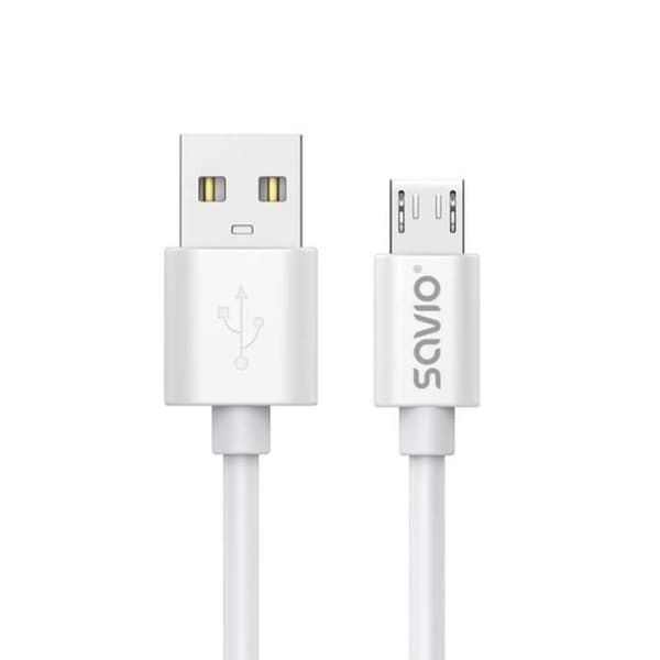 SAVIO USB-kabel 3 m USB 2.0, USB A - Micro USB Vit - CL-167