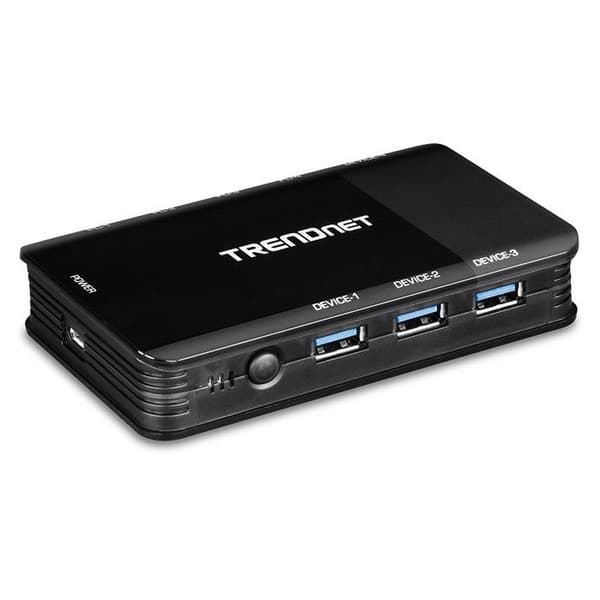 Switch USB - Trendnet - TK-U404 - Svart - USB 3.2 Gen 1 - LED-indikator - 8 USB A-portar