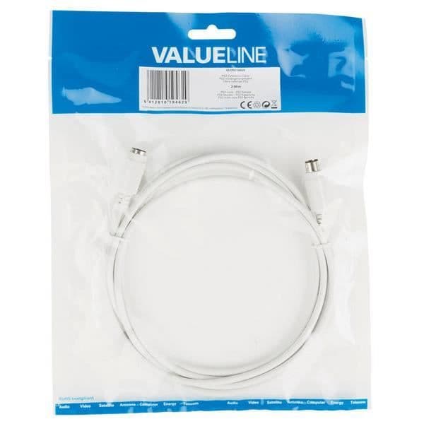 PS/2 hane - PS/2 honkabel 2,00 m Ivory - VALUE LINE - Förläng anslutningen