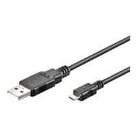 USB-anslutningskabel - Wentronic - 3 meter - Micro USB B - USB A - Svart