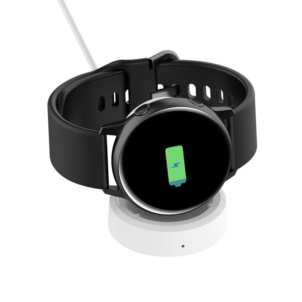 INF Trådløs lader for Samsung Galaxy Watch, hvit ladestasjon