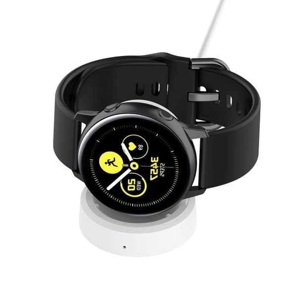 INF Trådløs lader for Samsung Galaxy Watch, hvit ladestasjon
