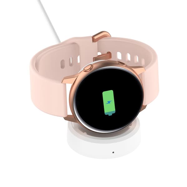 INF Trådløs lader for Samsung Galaxy Watch, hvit ladestasjon