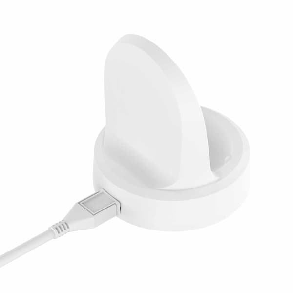 INF Trådløs lader for Samsung Galaxy Watch, hvit ladestasjon