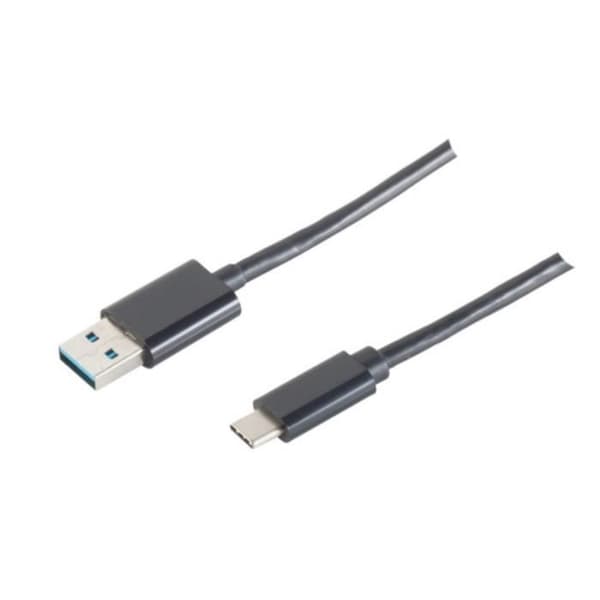 S-Conn 14-10006, 1 m, USB A, USB C, 3.0 (3.1 Gen 1), svart