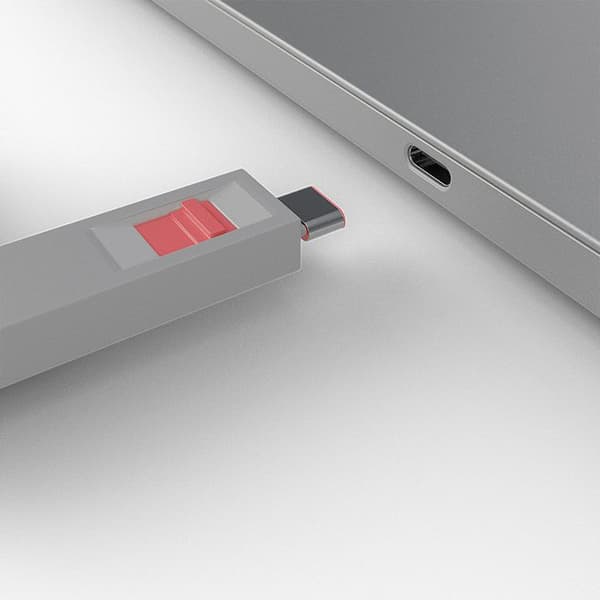 USB Type C-port blocker - LINDY - Kit med nyckel och 4 lås - Färg rosa - 2 års garanti