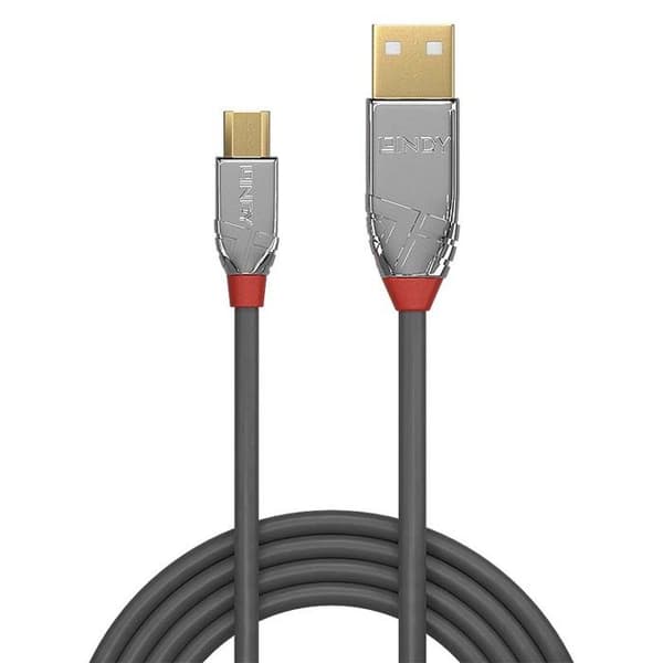 USB-kabel - Lindy - 36653 - 3 m - USB A till Micro-USB B - 480 Mbit/s - Grå
