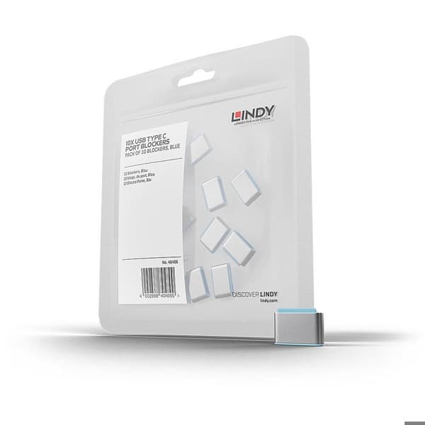USB Type C-portblocker - Lindy - 40466 - Pack med 10 - 2 års garanti - Lätt att använda