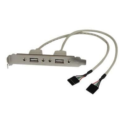USB 2.0 IDC till 2-portars USB A-plattaadapter - Intern 5-stifts USB 2.0 till 2-ports USB A-adapterkabel - USBPLATE