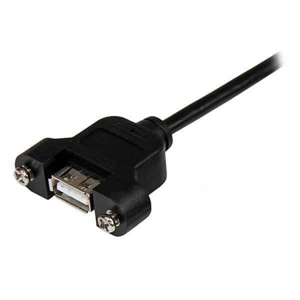 USB 2.0 Panelfäste / Trunking A till A-kabelförlängning - STARTECH - 60 cm - Dubbelskärmad - Svart