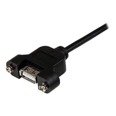 USB 2.0 Panelfäste / Trunking A till A-kabelförlängning - STARTECH - 60 cm - Dubbelskärmad - Svart