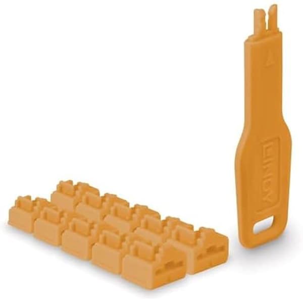 RJ45 portlås - LINDY - Orange - 10 stycken - Förhindrar obehörig åtkomst - 2 års garanti