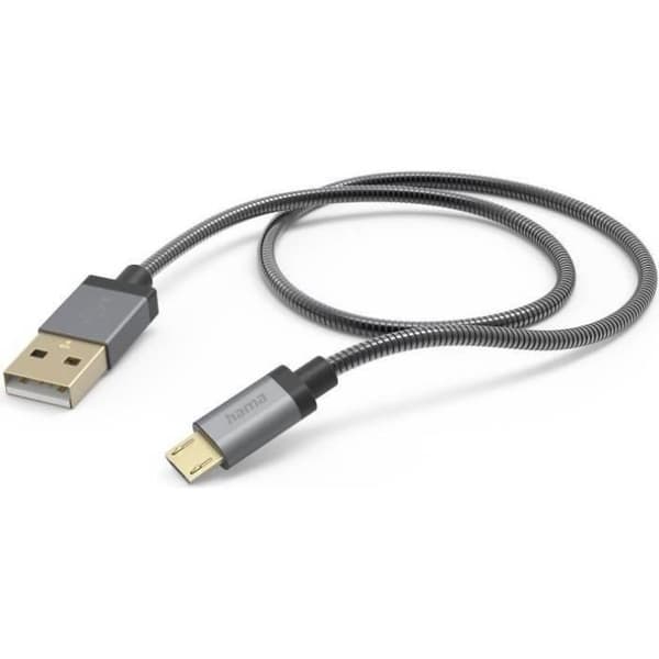 Hama Metall - 1,5 m - USB A - Micro-USB B - USB 2.0 - 480 Mbit/s - Anthrazit () - 00201549