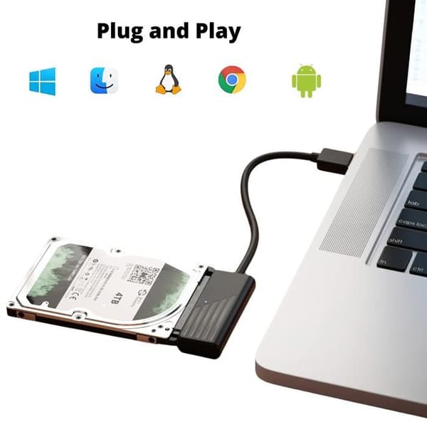 USB 3.0 till SATA-adapter - Ospecificerad - HDD/SSD 2,5" - Plug&Play - Kompatibel med Windows/Mac/Linux