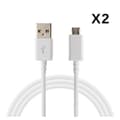 Miniatyrbild 2 av 2: [Kompatibel med Sony Xperia Z1-Z2-Z3-Z5-COMPACT] Lot 2 Kablar USB Laddare Vit Micro USB 1 Meter [Phonillico®]