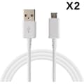 Miniatyrbild 1 av 2: [Kompatibel med Sony Xperia Z1-Z2-Z3-Z5-COMPACT] Lot 2 Kablar USB Laddare Vit Micro USB 1 Meter [Phonillico®]