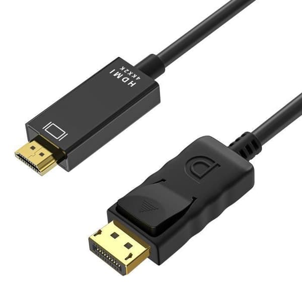 Kabel 4K DisplayPort till HDMI 1,8 meter ensriktad överföring för Lenonvo HP Dell AMD Asus Nvidia Phonillico®