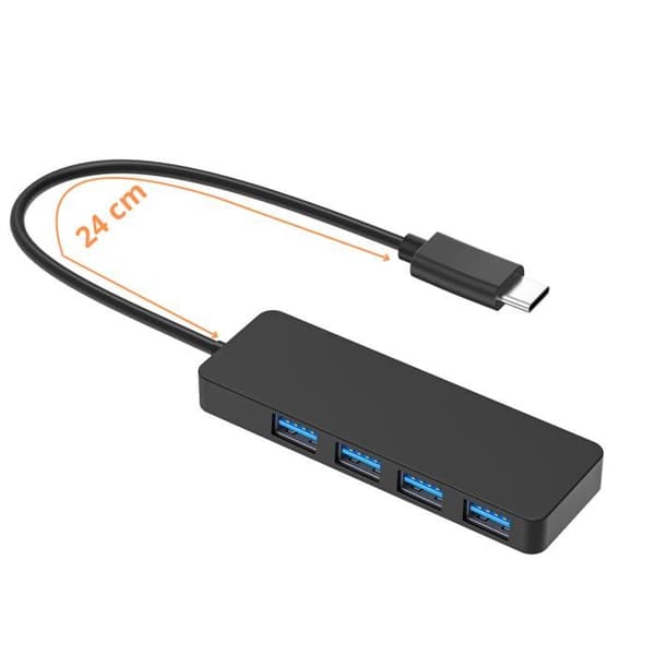USB-C HUB-adapter - Ospecificerad - 4 portar - USB 3.0 - Kompatibel med PC och extern hårddisk