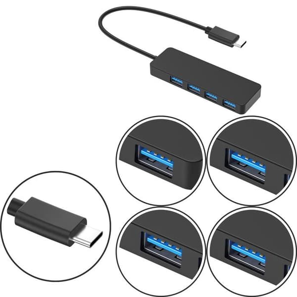 USB-C HUB-adapter - Ospecificerad - 4 portar - USB 3.0 - Kompatibel med PC och extern hårddisk