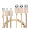 Miniatyrbild 1 av 3: USB-C-kabel för Samsung Galaxy Tab S6 Lite 10,4 - Tab A 8,4 - Tab A7 10,4 - Tab A7 Lite 8,7 - Nylon Guld 1 Meter [PACK 3] Phonillico®