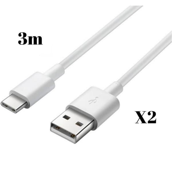 USB-C-kabel för Huawei MatePad Pro 10.8 (2019) - MatePad Pro 10.8 (2021) - MatePad 11 (2021) - Vit 3 Meter [LOT 2] Phonillico®