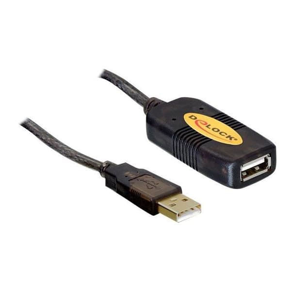 USB-kabelförlängning - DeLOCK - 10m - Svart - Guldpläterad kontakt
