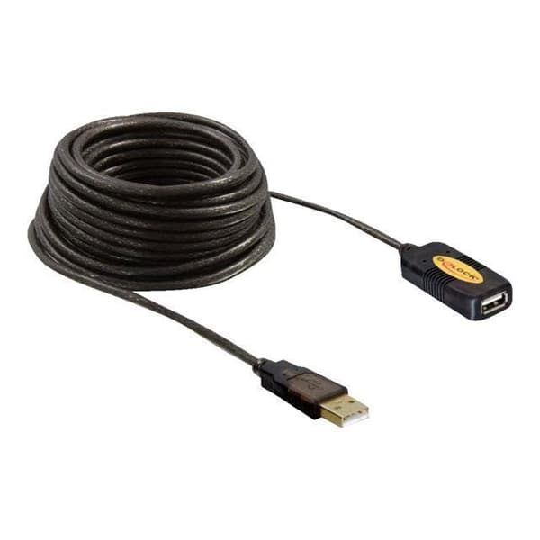 USB-kabelförlängning - DeLOCK - 10m - Svart - Guldpläterad kontakt