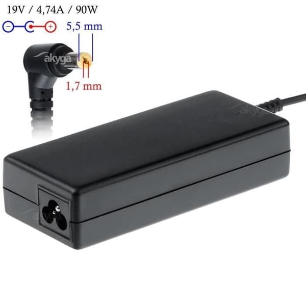 AKYGA AK DE ND 12 ERSÄTTNINGS STRÖMFÖRSÖRJNING FÖR BÄRBAR 90 W SVART AK-ND-12 Svart