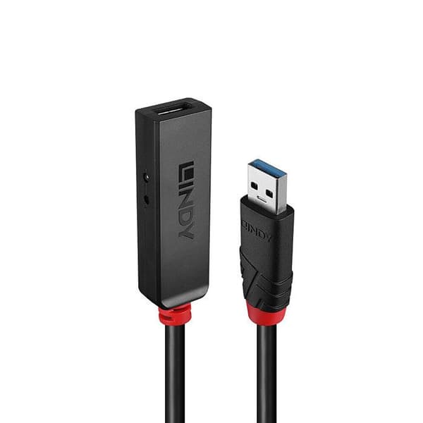 USB 3.0 förlängningskabel - LINDY - 10 meter - 5Gbps - Plug &amp; Play - Svart