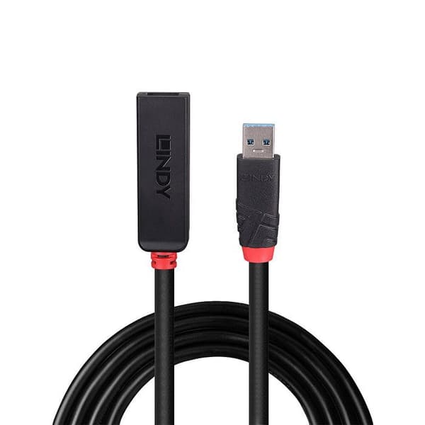 USB 3.0 förlängningskabel - LINDY - 10 meter - 5Gbps - Plug &amp; Play - Svart