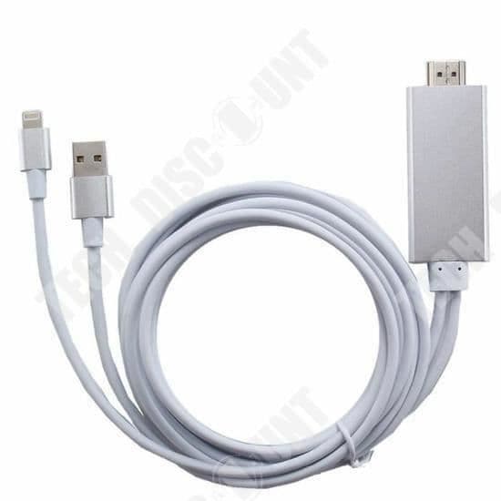 TD® HDMI-adapter HD-upplösning TV USB-kabel IPhone 7 Plus-7-6 Plus-6S-6-5S-5C-5-IPad Air till HDMI-adapterkabel kringutrustning