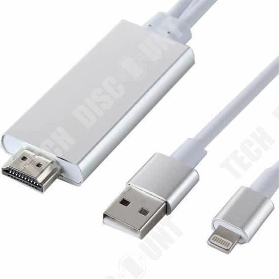 TD® HDMI-adapter HD-upplösning TV USB-kabel IPhone 7 Plus-7-6 Plus-6S-6-5S-5C-5-IPad Air till HDMI-adapterkabel kringutrustning