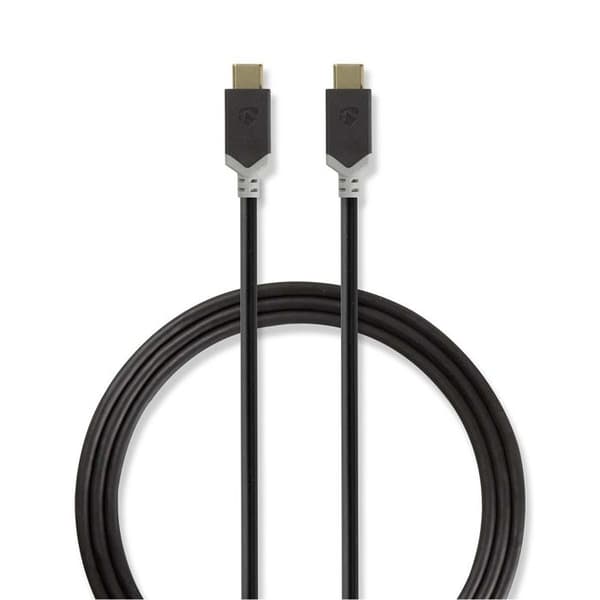 Nedis USB-kabel USB-C (M) till USB-C (M) USB 3.1 Gen 2 1 m rund antracit