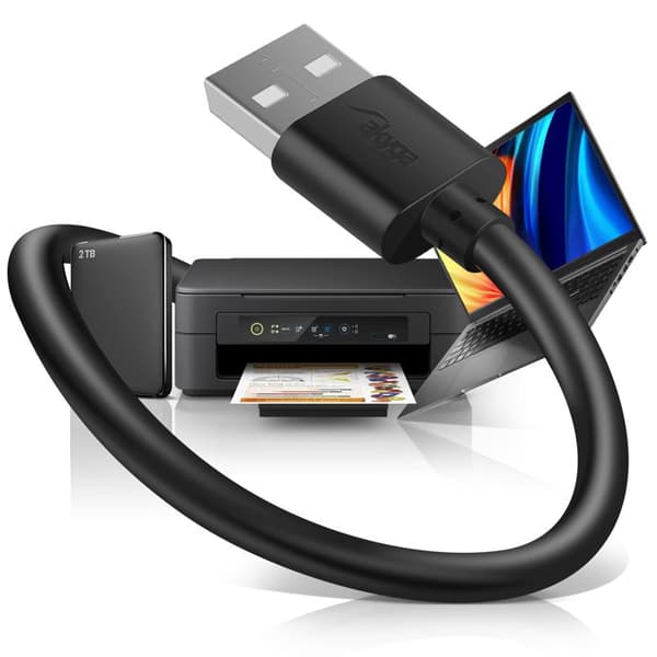 USB-kabel till USB 2.0 Snabb Dataöverföring Längd 1.8m Akyga Svart