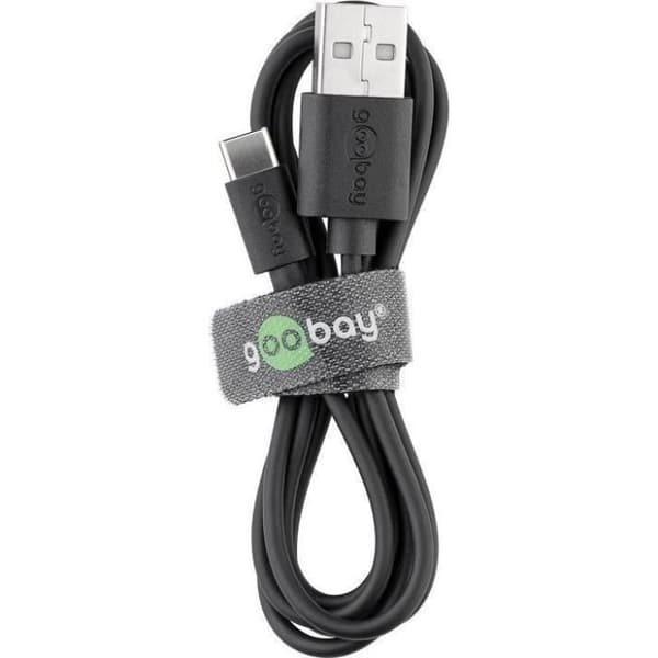 Goobay 38675, 0,1 m, USB A, USB C, 2,0, 480 Mbit-s, svart