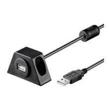 USB 2.0 förlängningskabel - Wentronic - 2m - Hane/Hona - Svart - USB A-kontakter