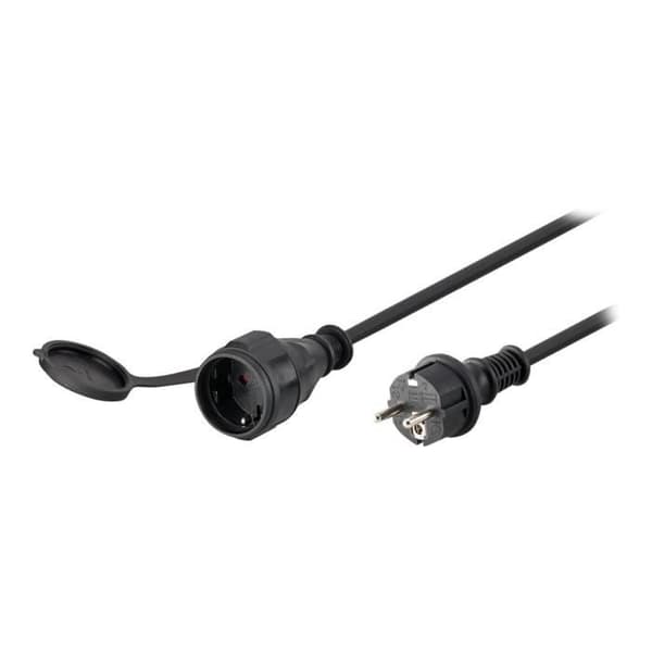 goobay Strömkabel CEE 7-4 (R) skyddslock för CEE 7-4 (P) 230 V 16 A 25 m svart