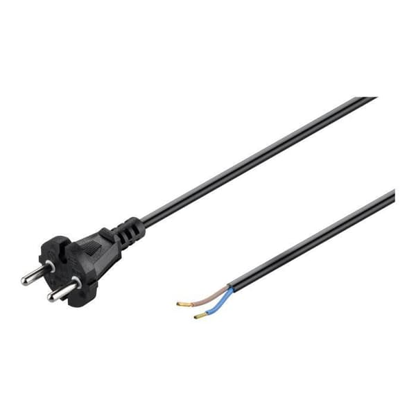 goobay NK 139 S-1000 strömkabel - Svart - 10 m - CEE 7/17 (M) kontakt - Avskalad tråd