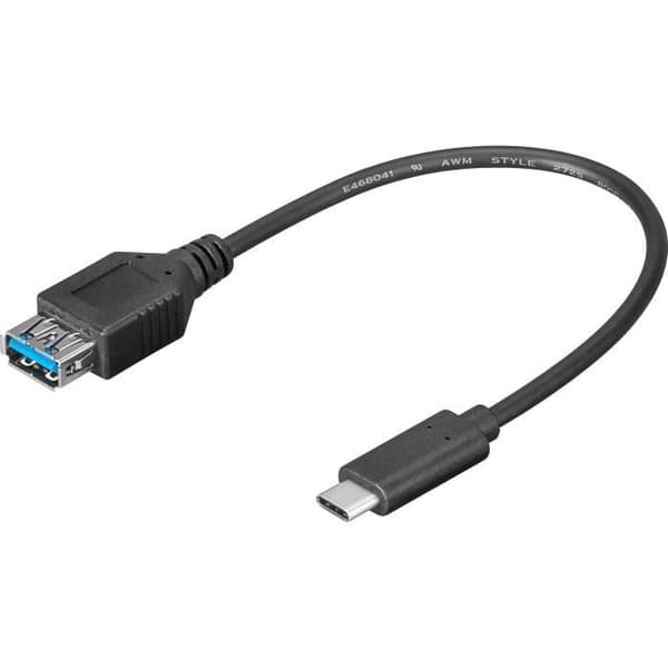 Goobay GBB56731, 0,2 m, USB A, USB C, 3.0 (3.1 Gen 1), 5000 Mbit-s, Svart