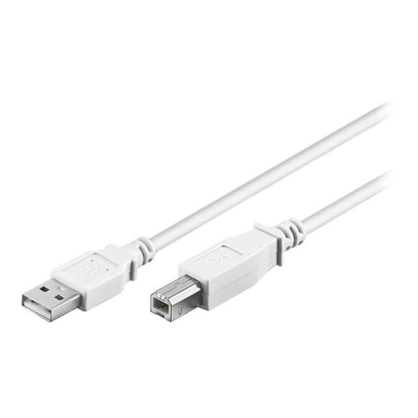 goobay - USB-kabel - USB Typ B (H) till USB (H) - USB 2.0 - 1 m - vit