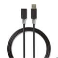 Miniatyrbild 1 av 3: NEDIS USB-kabelförlängning - USB 3.0 - 2m - antracitsvart - guldpläterade kontakter