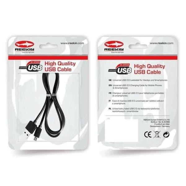 Reekin-kabel (2-i-1 MicroUSB & Lightning) 1 meter (svart nylon)