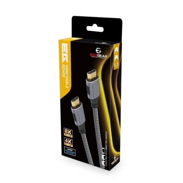 HDMI 2.1-kabel - EGOGEAR - SCH20 - Kompatibel med 8K/4K - 24K guldpläterade kontakter - 1,8 m