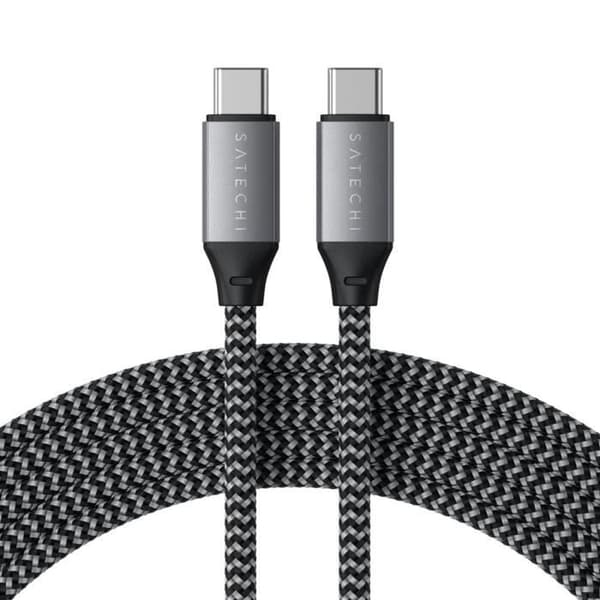 Kabel USB-C till USB-C Strömförsörjning 100W Längd 2 meter Satechi Grey
