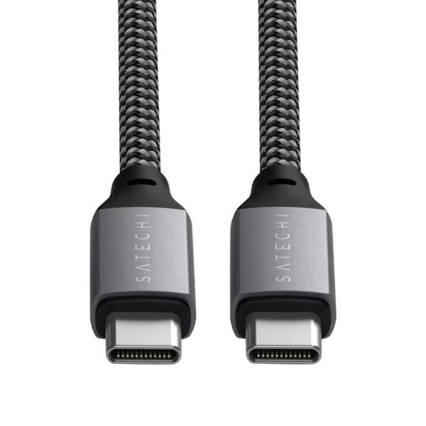 Kabel USB-C till USB-C Strömförsörjning 100W Längd 2 meter Satechi Grey