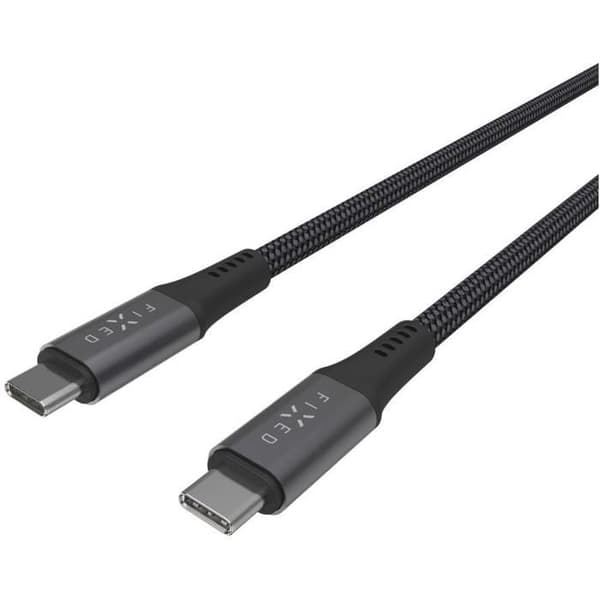 FIXE Multimedia Cable USB-C/USB-C USB4 gen2 20Gbps PD 3.1 240W 4K@60Hz 2m vävd grå